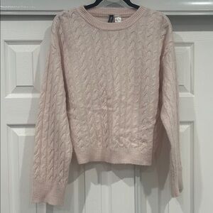 H&M Blush Cable Knit Sweater